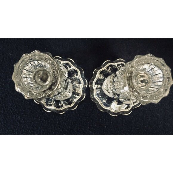 Set Of 2 EVITA Crystal Candle Holders 24% Lead Crystal Vintage 6.5*3.5" Germany - Picture 4 of 8